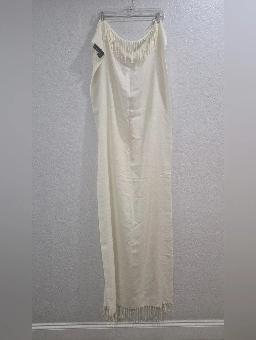 New York & Company Cream Fringe Scarf Wrap (25
